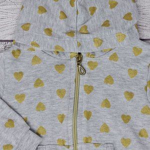 Necix's Girls Valentine Hearts Zip Hooded‎ Sweatshirt Size 9m